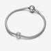 PANDORA : Studded Clip Charm in Sterling Silver - PANDORA : Studded Clip Charm in Sterling Silver