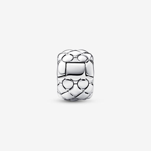 PANDORA : Studded Clip Charm in Sterling Silver - PANDORA : Studded Clip Charm in Sterling Silver