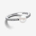 PANDORA : Treated Freshwater Cultured Pearl & Pavé Ring - Sterling Silver - PANDORA : Treated Freshwater Cultured Pearl & Pavé Ring - Sterling Silver