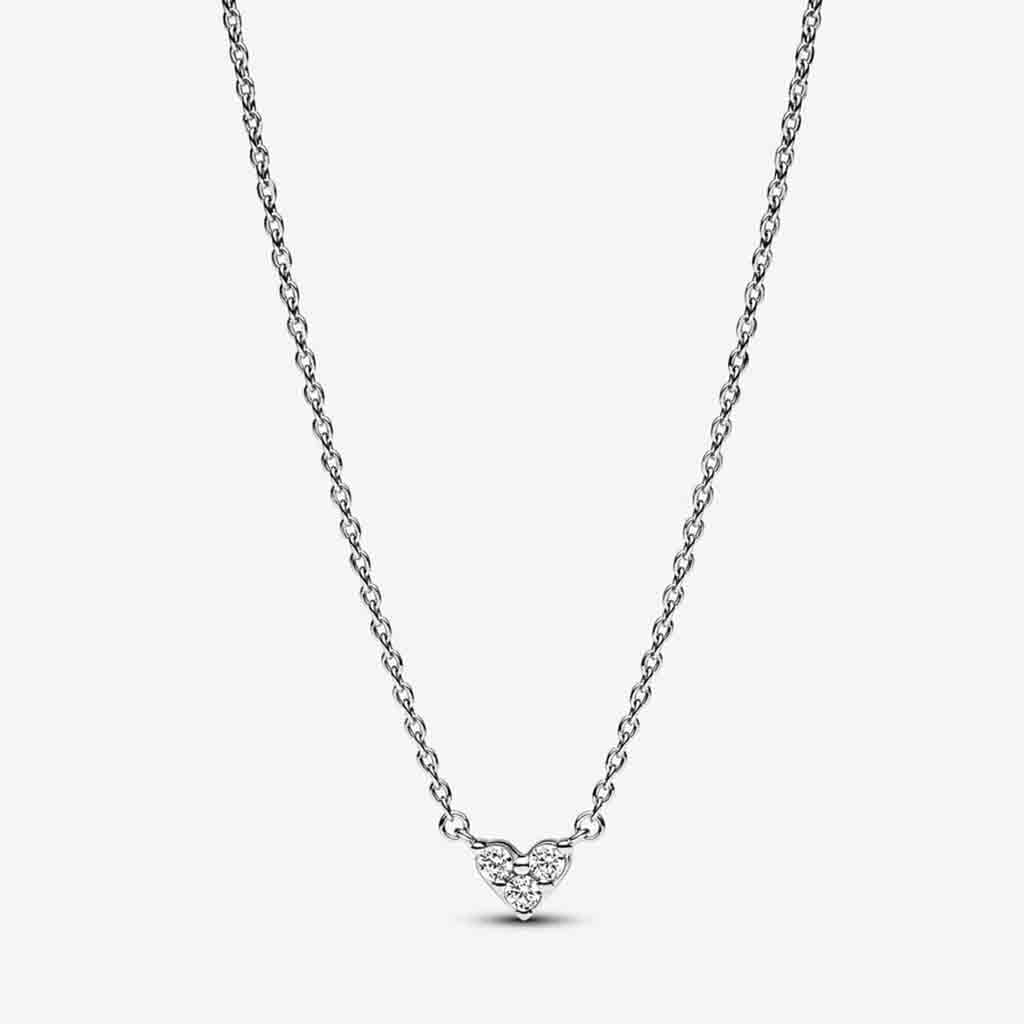PANDORA : Triple Stone Heart Collier Necklace - Annies Hallmark