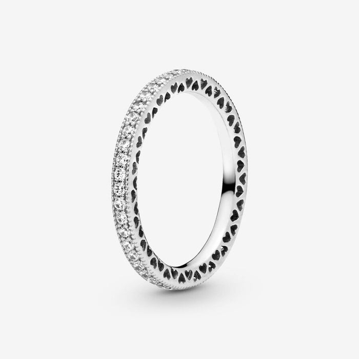  PANDORA Abstract Elegance Ring, Sterling Silver, Clear Cubic  Zirconia, Size 8.5: Clothing, Shoes & Jewelry