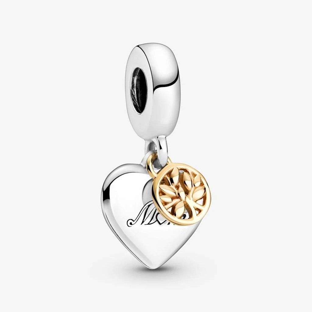 PANDORA : Two-tone Family Tree & Heart Dangle Charm - Annies Hallmark ...