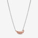 PANDORA : Two-Tone Floating Curved Feather Collier Necklace -