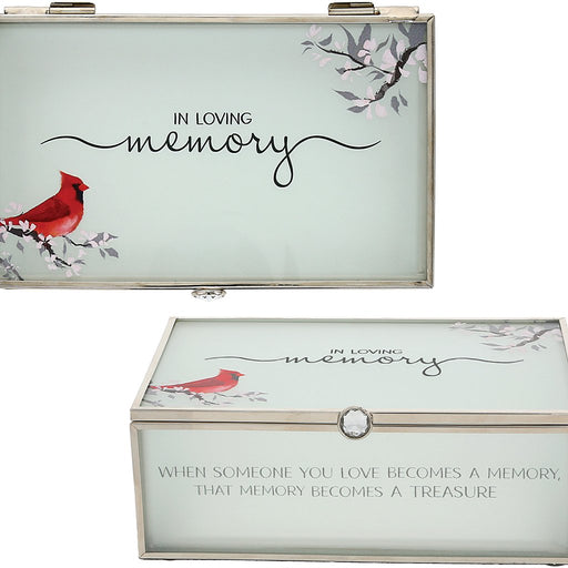 Pavilion Gift Co : In Loving Memory - 6" x 3.5" Glass Keepsake Box - Pavilion Gift Co : In Loving Memory - 6" x 3.5" Glass Keepsake Box