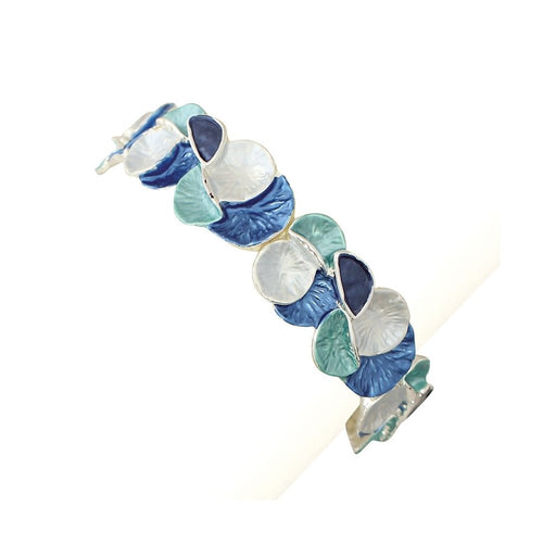 Periwinkle by Barlow : Blue & Teal Multicolor Disc Cuff Bracelet - Periwinkle by Barlow : Blue & Teal Multicolor Disc Cuff Bracelet