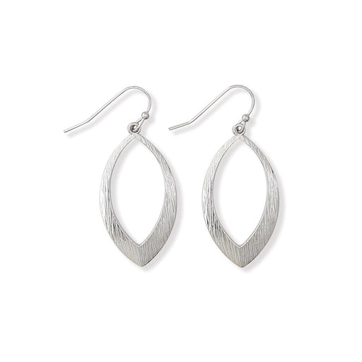 Periwinkle by Barlow : Brushed Silver Ovals Earrings - Periwinkle by Barlow : Brushed Silver Ovals Earrings