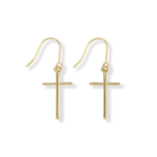 Periwinkle by Barlow : Classic Gold Cross Earrings - Periwinkle by Barlow : Classic Gold Cross Earrings