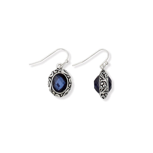 Periwinkle by Barlow : Faceted Blue Stones In Filigree Earrings - Periwinkle by Barlow : Faceted Blue Stones In Filigree Earrings