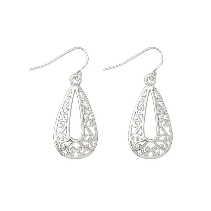 Periwinkle by Barlow : Open Filigree Teardrops Earrings - Periwinkle by Barlow : Open Filigree Teardrops Earrings