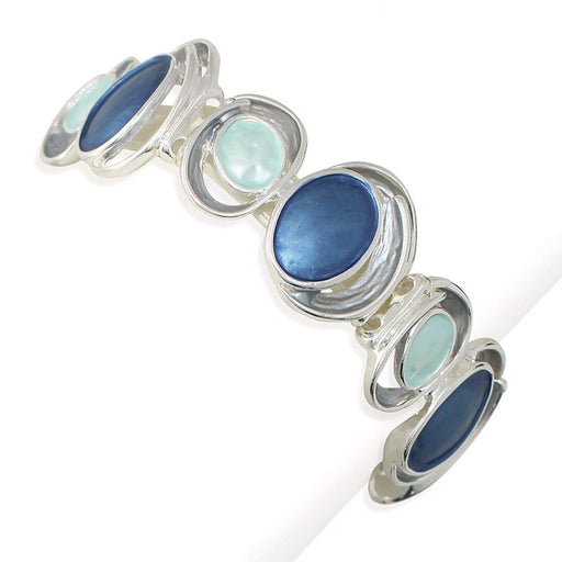 Periwinkle by Barlow : Rich Blue And Mint Enamel Bracelet - Periwinkle by Barlow : Rich Blue And Mint Enamel Bracelet