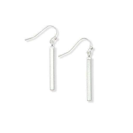 Periwinkle by Barlow : Trendy Silver Linear Drops Earrings - Periwinkle by Barlow : Trendy Silver Linear Drops Earrings