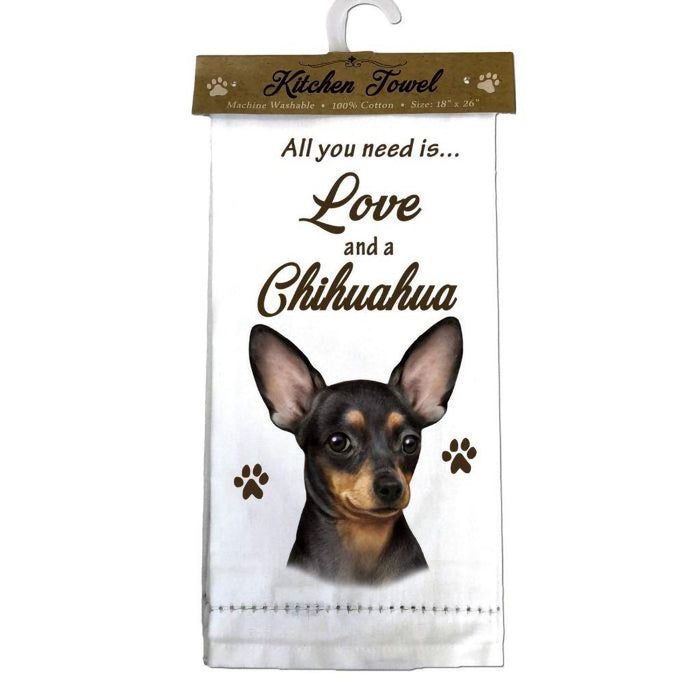 Pet Lover Kitchen Towel - Black Chihuahua -