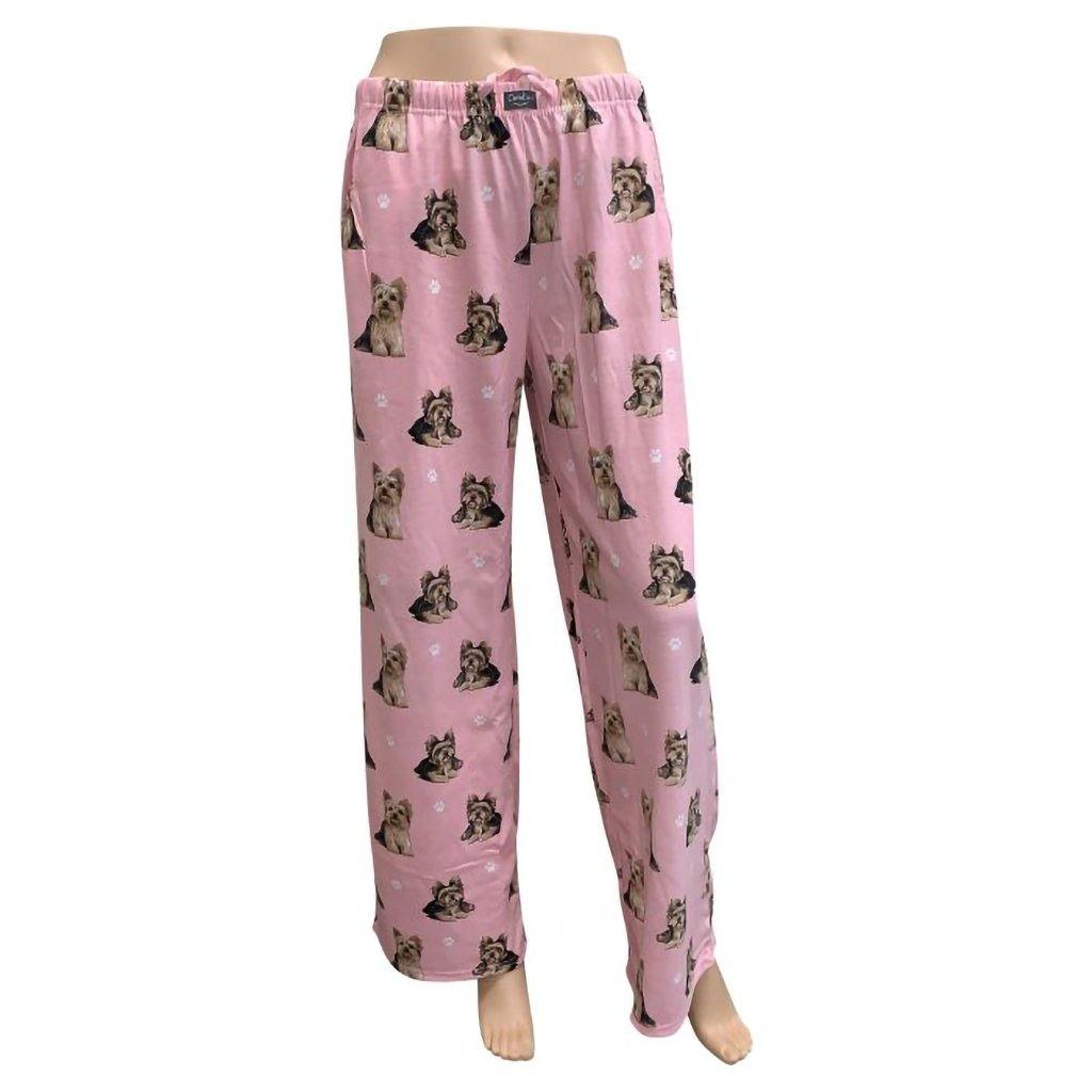 E & S Imports Women's Yorkie Dog Lounge Pants - Pajama Pants Pajama Bottoms  - Large