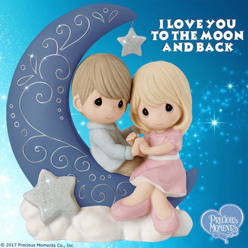 Precious Moments : I Love You To The Moon And Back, Bisque Porcelain Figurine -