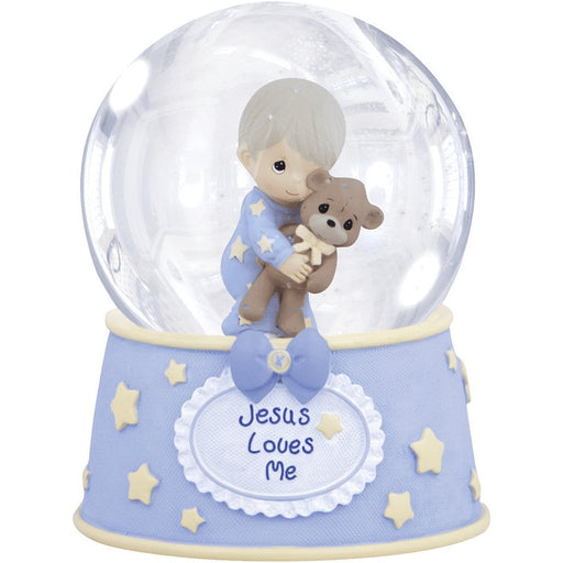 Precious Moments : Jesus Loves Me, Resin/Glass Snow Globe, Boy, Musical -