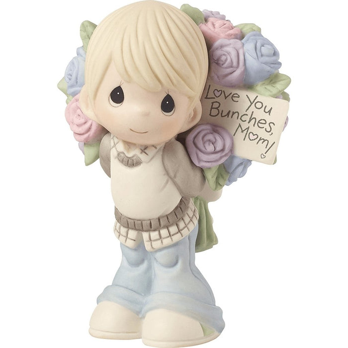 Precious Moments : Love You Bunches, Mom!, Bisque Porcelain Figurine, Boy -