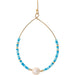 Rain : Gold Blue Bead Pearl Teardrop Earrings -
