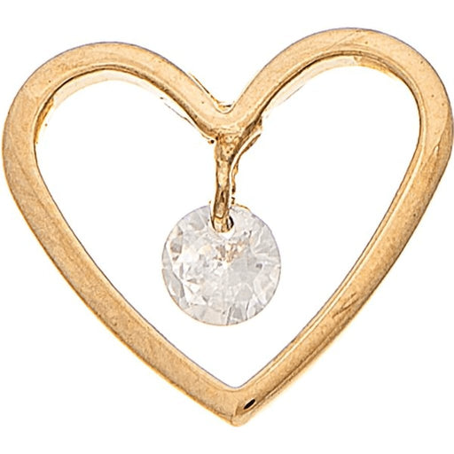 Rain : Gold Brass Cubic Zirconia Double Heart Post Earrings -