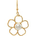 Rain : Gold Faux Pearl Center Flower Earrings - Rain : Gold Faux Pearl Center Flower Earrings