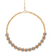 Rain : Gold Grey Glass Bead Circle Earrings -