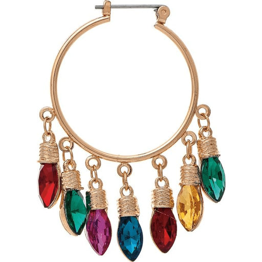 Rain : Gold Holiday Lights Hoop Earrings - Rain : Gold Holiday Lights Hoop Earrings - Annies Hallmark and Gretchens Hallmark, Sister Stores