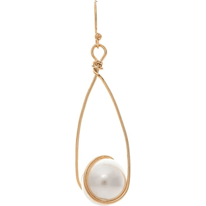 Rain : Gold Loopy Big Pearl Drop Earrings -