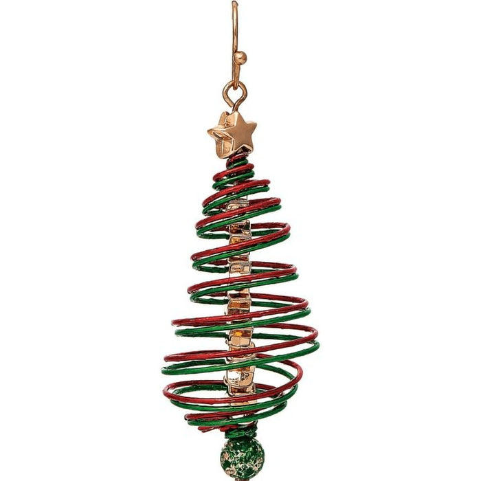 Rain : Gold Red Green Coil Tree Earrings - Rain : Gold Red Green Coil Tree Earrings - Annies Hallmark and Gretchens Hallmark, Sister Stores