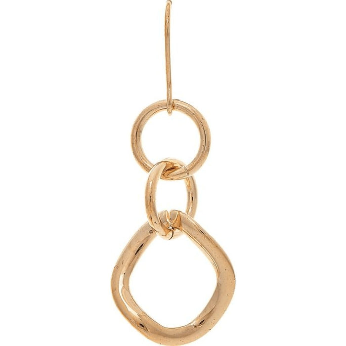 Rain : Gold Shiny Triple Rings Earrings -