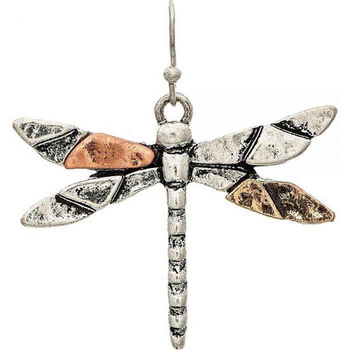 Rain : Multi Metal Dragonfly Earrings -