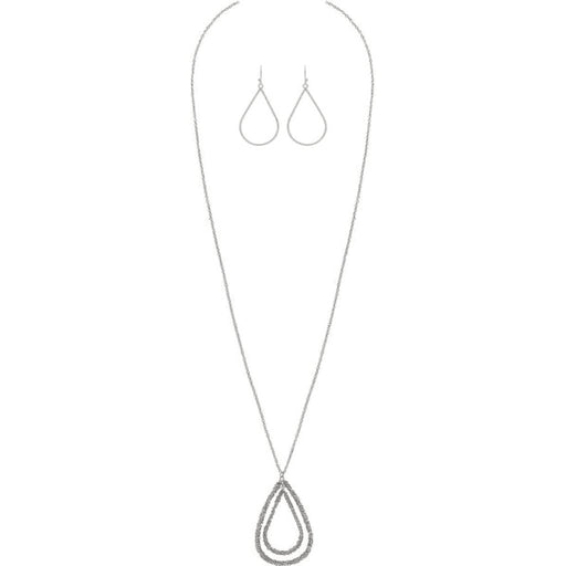 Rain : Silver Chain Wrapped Drop Necklace Set -
