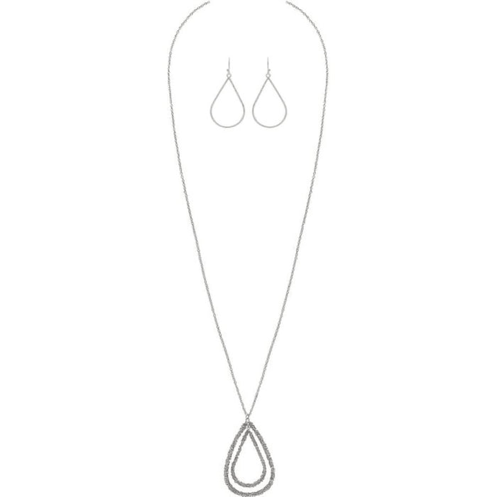 Rain : Silver Chain Wrapped Drop Necklace Set -