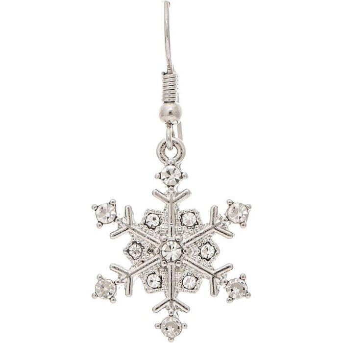 Rain : Silver Crystal Sparkle Snowflake Earrings - Rain : Silver Crystal Sparkle Snowflake Earrings