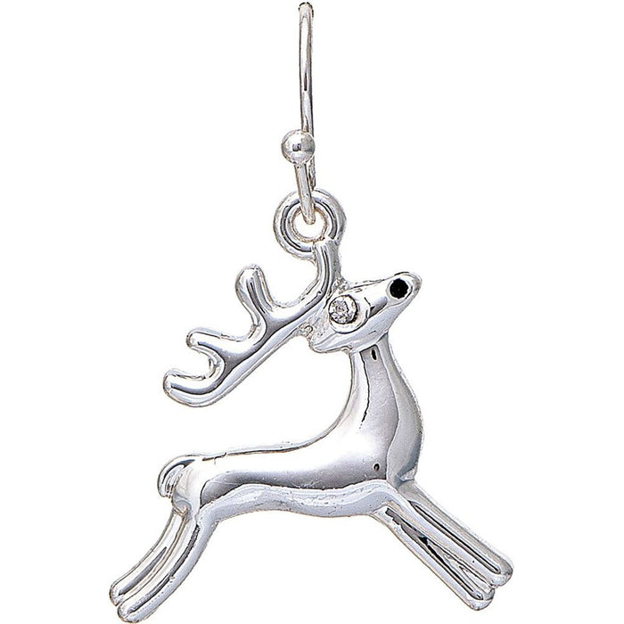 Rain : Silver Dancing Reindeer Earrings - Rain : Silver Dancing Reindeer Earrings