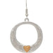 Rain : Silver Engraved Circle Heart Earrings - Rain : Silver Engraved Circle Heart Earrings