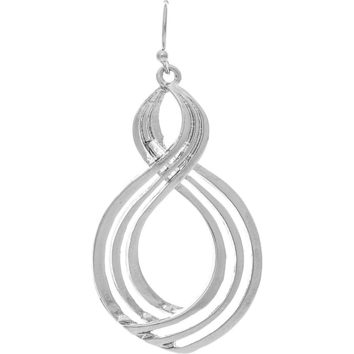 Rain : Silver Infinity Wire Twist Earrings - Rain : Silver Infinity Wire Twist Earrings