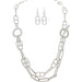 Rain : Silver Mixed Chain Link Toggle Necklace Set -