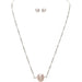 Rain : Silver Single Freshwater Pearl Dainty Necklace Set -