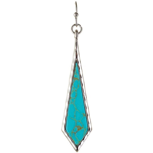 Rain : Silver Turquoise Stone Kite Earrings - Rain : Silver Turquoise Stone Kite Earrings