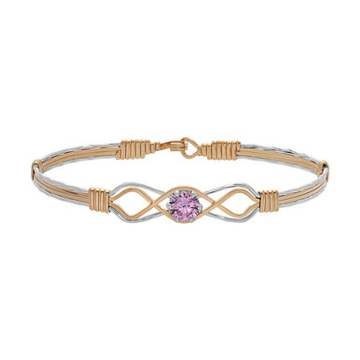 Ronaldo Jewelry : One Day at a Time Bracelet in OCT Pink CZ - Ronaldo Jewelry : One Day at a Time Bracelet in OCT Pink CZ