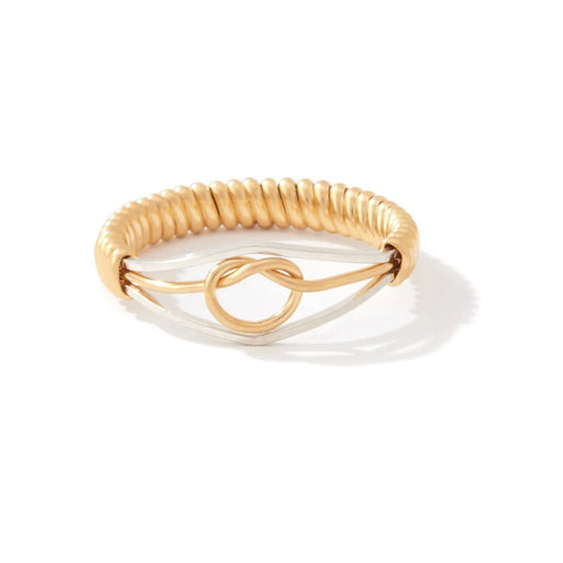Ronaldo Jewelry : Stronger Together Ring in Silver in 14K Gold Artist Wire Wraps & Knot - Ronaldo Jewelry : Stronger Together Ring in Silver in 14K Gold Artist Wire Wraps & Knot