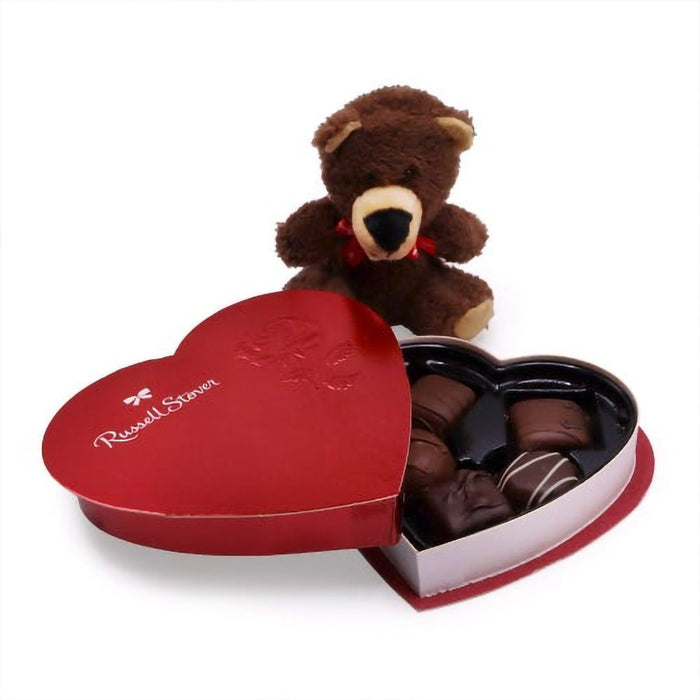 Valentine's Day Gift Basket Set | “I Love you” Teddy Bear | Hershey Kisses  | Lugano Strawberry Creme Filled White Chocolate Truffles | Elmer Chocolate