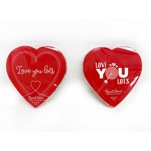 Russell Stover : Valentine's Assorted Chocolates - Love You Lots 4.3 oz - Assorted box style, 1 at random - Russell Stover : Valentine's Assorted Chocolates - Love You Lots 4.3 oz - Annies Hallmark and Gretchens Hallmark, Sister Stores