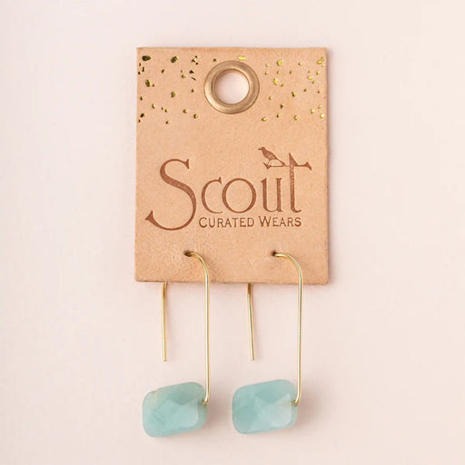 Scout Curated Wears : Floating Stone Earring - Amazonite/Gold - Scout Curated Wears : Floating Stone Earring - Amazonite/Gold