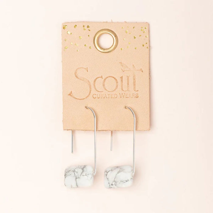 Scout Curated Wears : Floating Stone Earring - Howlite/Silver - Scout Curated Wears : Floating Stone Earring - Howlite/Silver