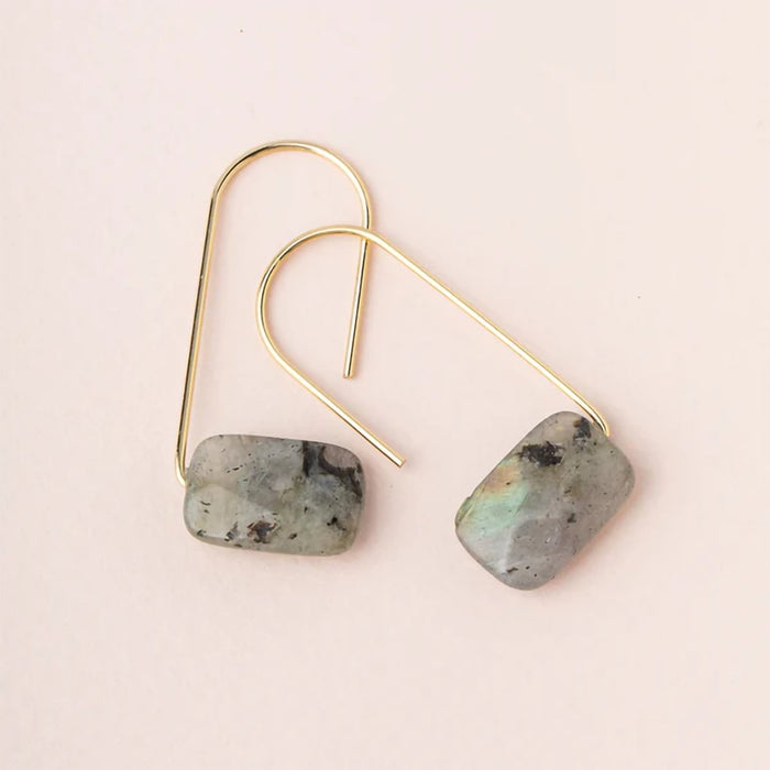 Scout Curated Wears : Floating Stone Earring - Labradorite/Gold - Scout Curated Wears : Floating Stone Earring - Labradorite/Gold
