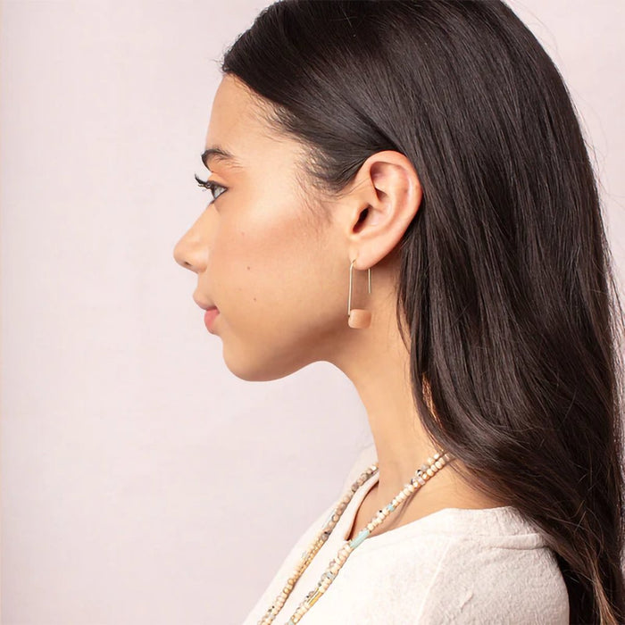 Scout Curated Wears : Floating Stone Earring - Sunstone/Gold - Scout Curated Wears : Floating Stone Earring - Sunstone/Gold