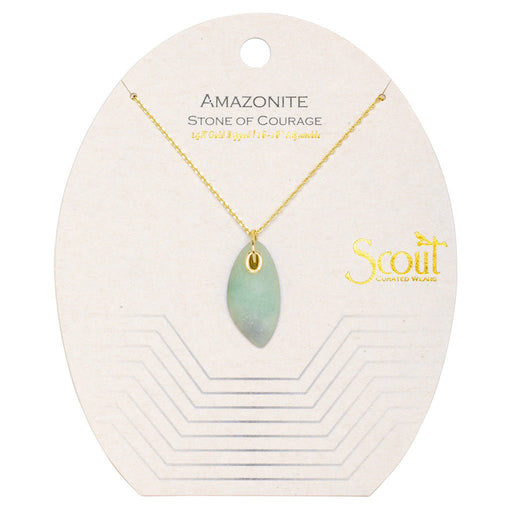 Scout Curated Wears : Organic Stone Necklace Amazonite/Gold - Stone of Courage - Scout Curated Wears : Organic Stone Necklace Amazonite/Gold - Stone of Courage