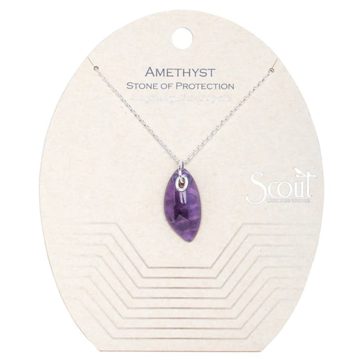 Scout Curated Wears : Organic Stone Necklace Amethyst/Silver - Stone of Protection - Scout Curated Wears : Organic Stone Necklace Amethyst/Silver - Stone of Protection