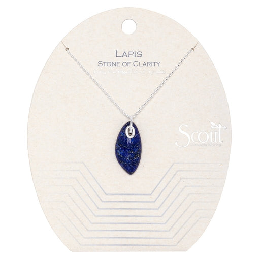 Scout Curated Wears : Organic Stone Necklace Lapis/Silver - Stone of Clarity - Scout Curated Wears : Organic Stone Necklace Lapis/Silver - Stone of Clarity