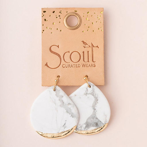 Scout Curated Wears : Stone Dipped Teardrop Earring - Howlite/Gold -